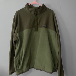 Columbia mixed green quarter button sweater